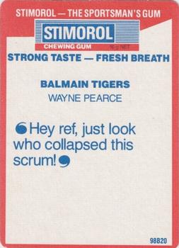 1990 Stimorol NRL #18 Wayne Pearce Back